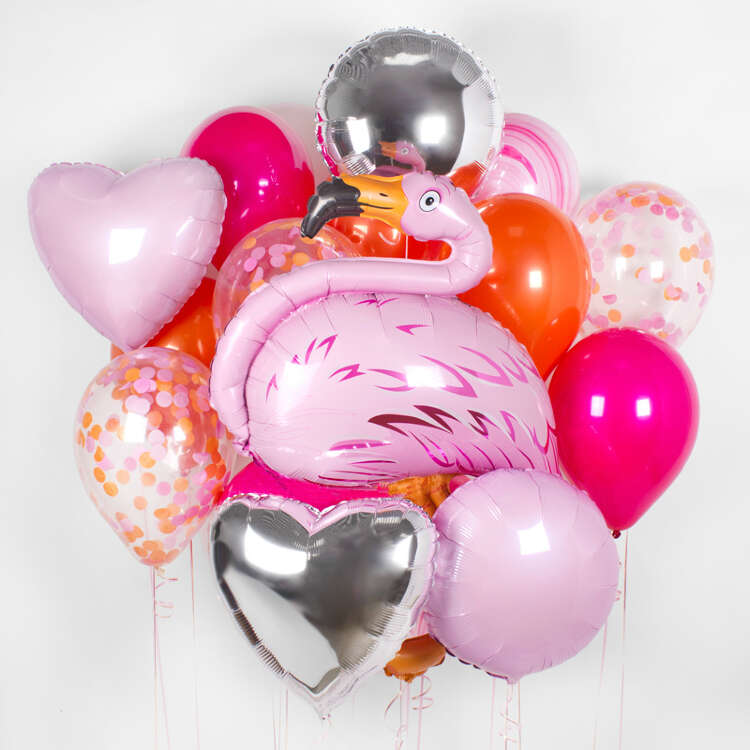 Купить Букет из шаров "Розовый фламинго" в интернет-магазине Праздник цветов и подарков с доставкой по Хабаровску недорого.