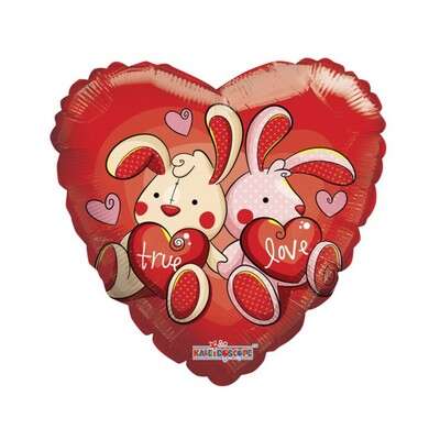 Купить Шар фольгированный сердце "Влюбленные зайчики" в интернет-магазине Праздник цветов и подарков с доставкой по Хабаровску недорого.