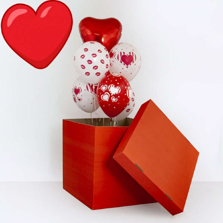 Купить Коробка с шарами сюрприз 2. в интернет-магазине Праздник цветов и подарков с доставкой по Хабаровску недорого.