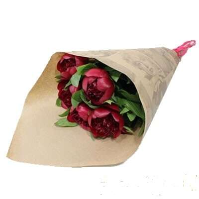 Купить Букет "Бордовые пионы". в интернет-магазине Праздник цветов и подарков с доставкой по Хабаровску недорого.